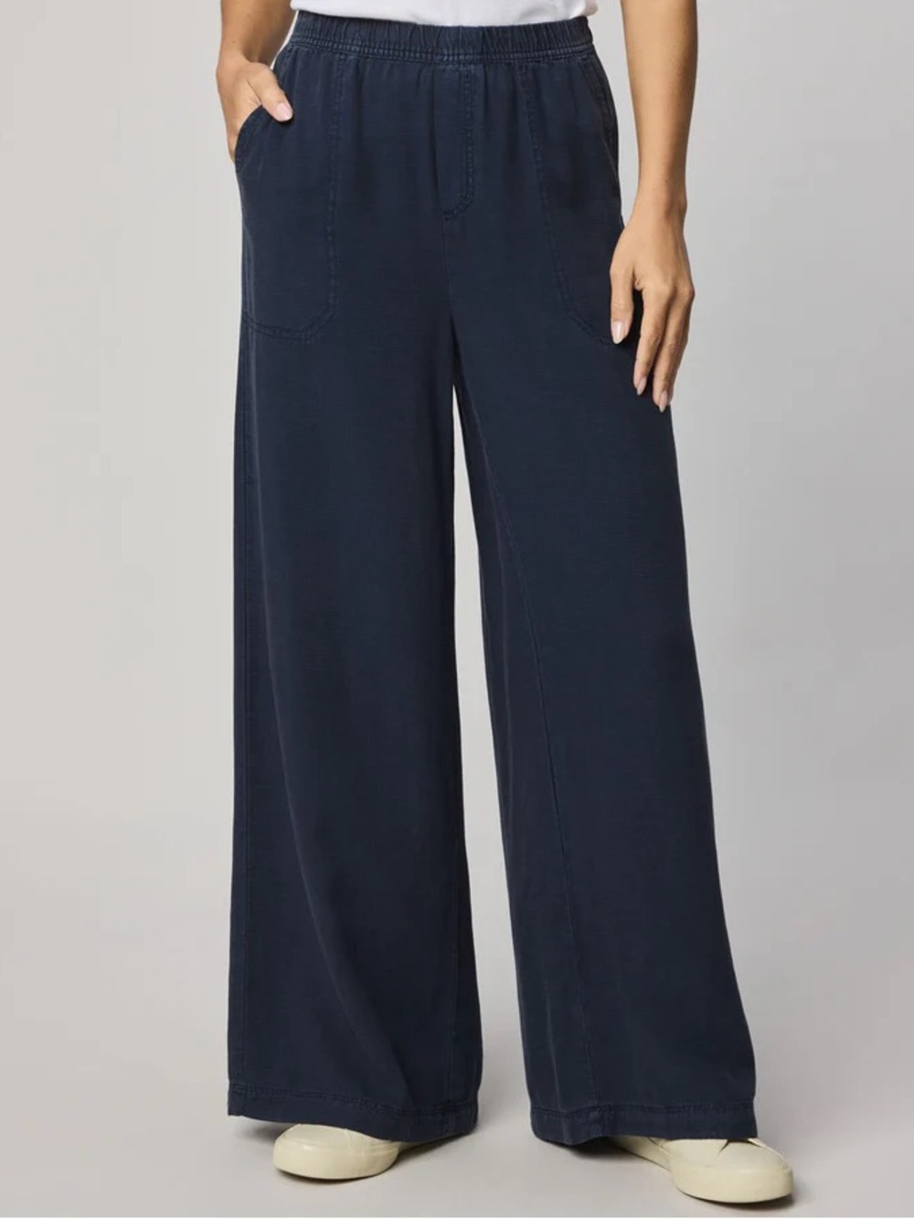 Splendid Angie Palazzo Pant Navy Linen Blend